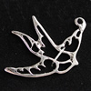 Pendant, Zinc Alloy Jewelry Findings, Bird 28x35mm, Sold by Bag