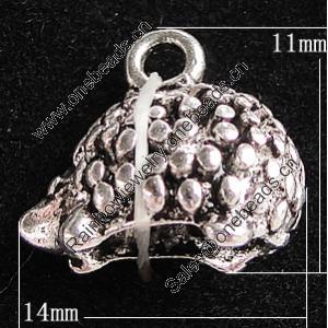 Pendant, Zinc Alloy Jewelry Findings, 14x11mm, Sold by Bag