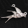 Pendant, Zinc Alloy Jewelry Findings, Bird 31x19mm, Sold by Bag