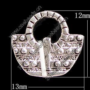 Pendant, Zinc Alloy Jewelry Findings, 13x12mm, Sold by Bag