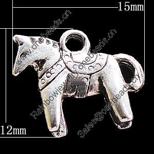 Pendant, Zinc Alloy Jewelry Findings, Animal 15x12mm, Sold by Bag