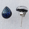 Dichroic Glass Earrings, Teardrop 10x8mm, Sold by Group