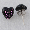 Dichroic Glass Earrings, Heart 10mm, Sold by Group