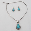 Zinc Alloy Necklace & Earrings, Bead Size:23x34mm, Sold by Dozen
