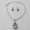 Zinc Alloy Necklace & Earrings, Bead Size:40x23mm, Sold by Dozen