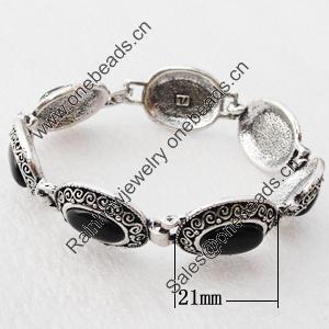 Zinc Alloy Bracelets, Bead Size:18x21mm, Sold by Dozen