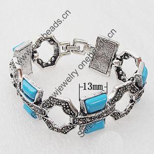 Zinc Alloy Bracelets, Bead Size:20x13mm, Sold by Dozen