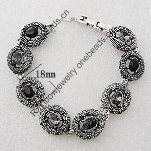 Zinc Alloy Bracelets, Bead Size:18x17mm, Sold by Dozen