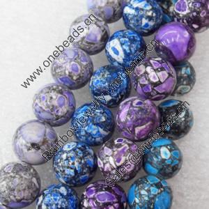 Turquoise Beads, Mix Colour, Round, 8mm Hole:1mm, Sold by Strand