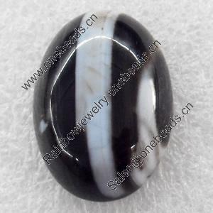 Agate Cabochons，Oval, 15x30mm, Sold by PC