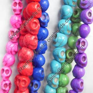 Turquoise Beads, Mix Colour, 10x12mm, Hole:Approx 1mm, Sold per 16-inch Strand