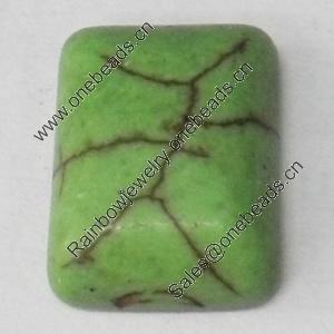 Turquoise Cabochons，Rectangle, 18x25mm, Sold by PC