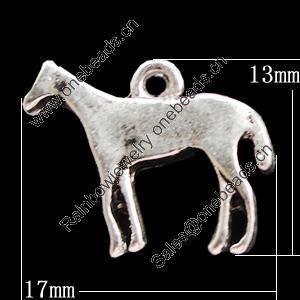 Pendant, Zinc Alloy Jewelry Findings, Animal 17x13mm, Sold by Bag