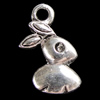 Pendant, Zinc Alloy Jewelry Findings, Rabbit 10x17mm, Sold by Bag
