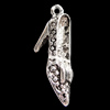 Pendant, Zinc Alloy Jewelry Findings, Shoes 9x25mm, Sold by Bag