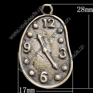 Pendant, Zinc Alloy Jewelry Findings, Nugget 17x28mm, Sold by Bag