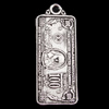 Pendant, Zinc Alloy Jewelry Findings, Rectangle 15x35mm, Sold by Bag