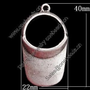 Pendant, Zinc Alloy Jewelry Findings, 22x40mm, Sold by Bag