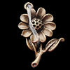 Pendant, Zinc Alloy Jewelry Findings, Flower 19x27mm, Sold by Bag