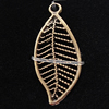Pendant, Zinc Alloy Jewelry Findings, Leaf 12x27mm, Sold by Bag
