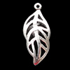 Pendant, Zinc Alloy Jewelry Findings, Leaf 10x23mm, Sold by Bag