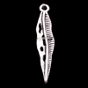 Pendant, Zinc Alloy Jewelry Findings, Leaf 7x33mm, Sold by Bag