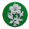 Cameos Resin Beads, No-Hole Jewelry findings, Flat Round 35mm, Sold by Bag