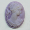 Cameos Resin Beads, No-Hole Jewelry findings, Flat Oval 22x30mm, Sold by Bag
