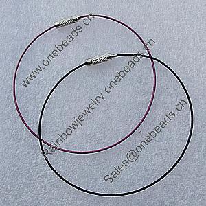 Memory Wire, Steel Wire Mixed Color, with Brass Clasp, 1mm, Length:9 Inch, Sold by Group 