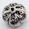 Hollow Bali Beads Zinc Alloy Jewelry Findings, Lead-free, 16x13mm, Hole:2mm, Sold by Bag 