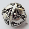 Hollow Bali Beads Zinc Alloy Jewelry Findings, Lead-free, 16x18mm, Hole:3.5mm, Sold by Bag 