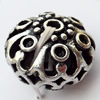 Hollow Bali Beads Zinc Alloy Jewelry Findings, Lead-free, 20x14mm, Hole:3mm, Sold by Bag 