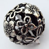 Hollow Bali Beads Zinc Alloy Jewelry Findings, Lead-free, 18mm, Hole:3mm, Sold by Bag 
