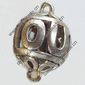Hollow Bali Connector Zinc Alloy Jewelry Findings, Lead-free, 25x35mm, Sold by Bag 