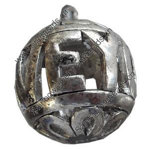 Hollow Bali Pendant Zinc Alloy Jewelry Findings, Lead-free, 25x30mm, Sold by Bag 