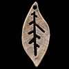 Pendant, Zinc Alloy Jewelry Findings, Leaf 25x11mm, Sold by Bag