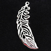 Pendant, Zinc Alloy Jewelry Findings, Leaf 11x37mm, Sold by Bag