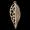 Pendant, Zinc Alloy Jewelry Findings, Leaf 25x40mm, Sold by Bag