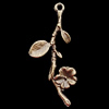 Pendant, Zinc Alloy Jewelry Findings, Flower 19x41mm, Sold by Bag