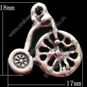 Pendant, Zinc Alloy Jewelry Findings, 17x18mm, Sold by Bag