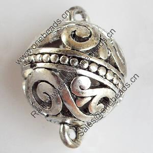 Hollow Bali Connector Zinc Alloy Jewelry Findings, Lead-free, 25x35mm, Sold by Bag 