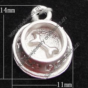 Pendant, Zinc Alloy Jewelry Findings, 14x11mm, Sold by Bag