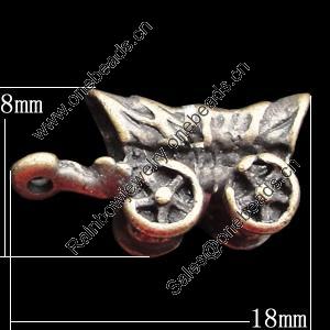 Pendant, Zinc Alloy Jewelry Findings, 18x8mm, Sold by Bag