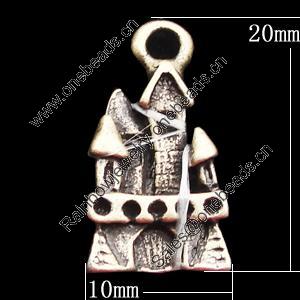 Pendant, Zinc Alloy Jewelry Findings, 10x20mm, Sold by Bag