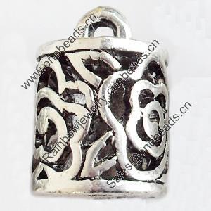 Hollow Bali Pendant Zinc Alloy Jewelry Findings, Lead-free, 11x16mm, Sold by Bag 