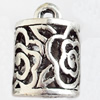 Hollow Bali Pendant Zinc Alloy Jewelry Findings, Lead-free, 11x16mm, Sold by Bag 