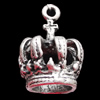 Pendant, Zinc Alloy Jewelry Findings, Crown 18x25mm, Sold by Bag