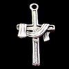 Pendant, Zinc Alloy Jewelry Findings, Cross 13x24mm, Sold by Bag