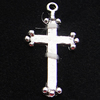 Pendant, Zinc Alloy Jewelry Findings, Cross 11x21mm, Sold by Bag