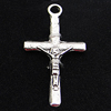 Pendant, Zinc Alloy Jewelry Findings, Cross 15x28mm, Sold by Bag